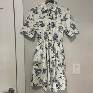Floral Print Knee-Length Dress